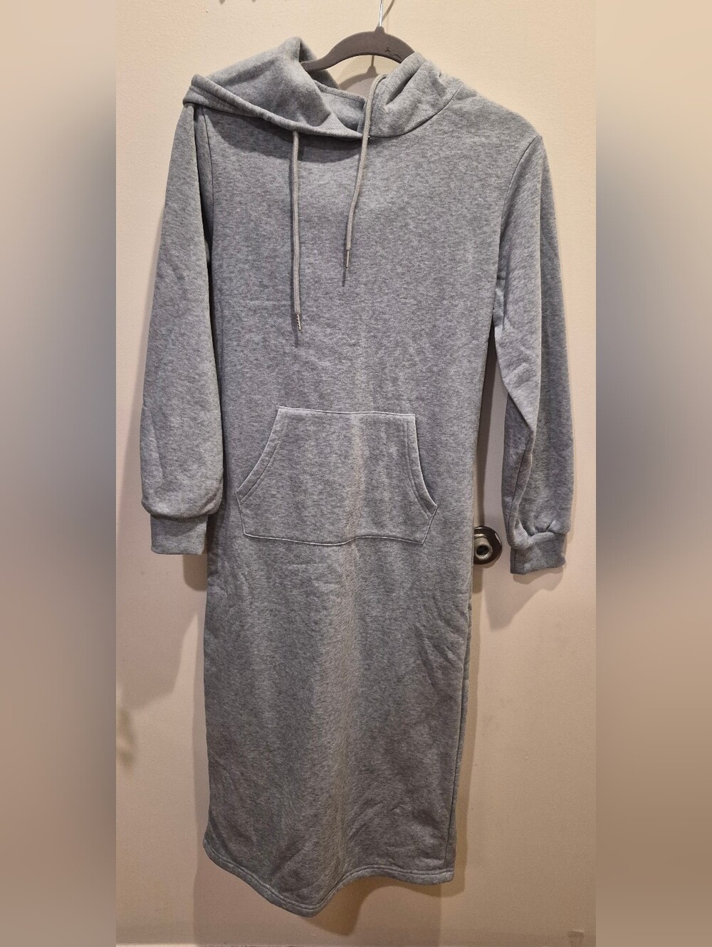Cozy Grey Hooded Sweatshirt Dress